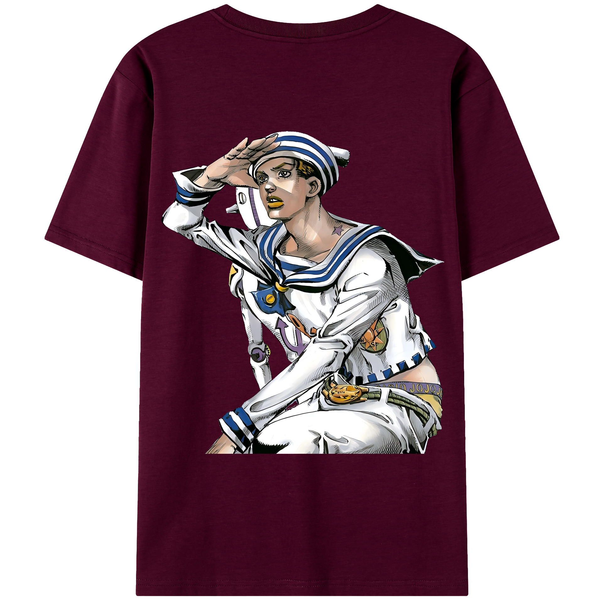 （画像用） ジョジョの奇妙な冒険 東方定助 JoJo's Bizarre Adventure Higashikata Josuke レディース半袖Tシャツ(バックプリント)